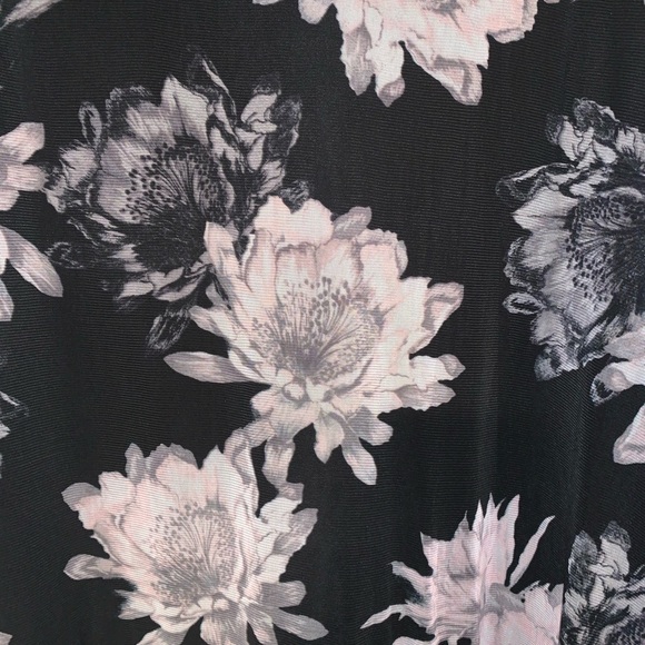 KASPER NWT 1Xlong sleeve tunic top blk&pink floral - Picture 7 of 7